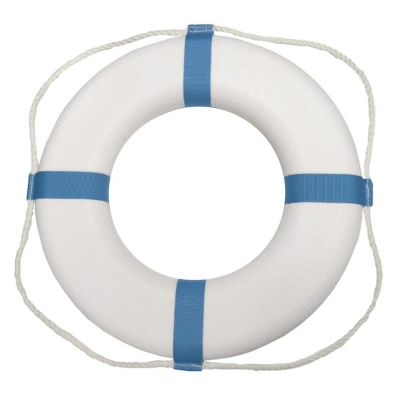 Taylor Made Decorative Ring Buoy - 25" - White/Blue - Not USCG Approved