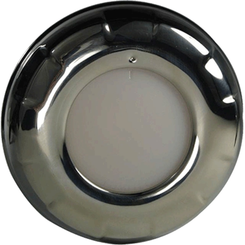 Lumitec Aurora - LED Dome Light - Polished SS Finish - 2-Color White/Red Dimming