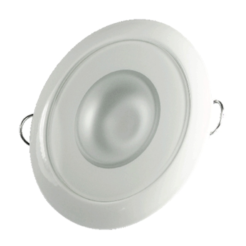Lumitec Mirage - Flush Mount Down Light - Glass Finish/White Bezel - 3-Color Red/Blue Non-Dimming w/White Dimming