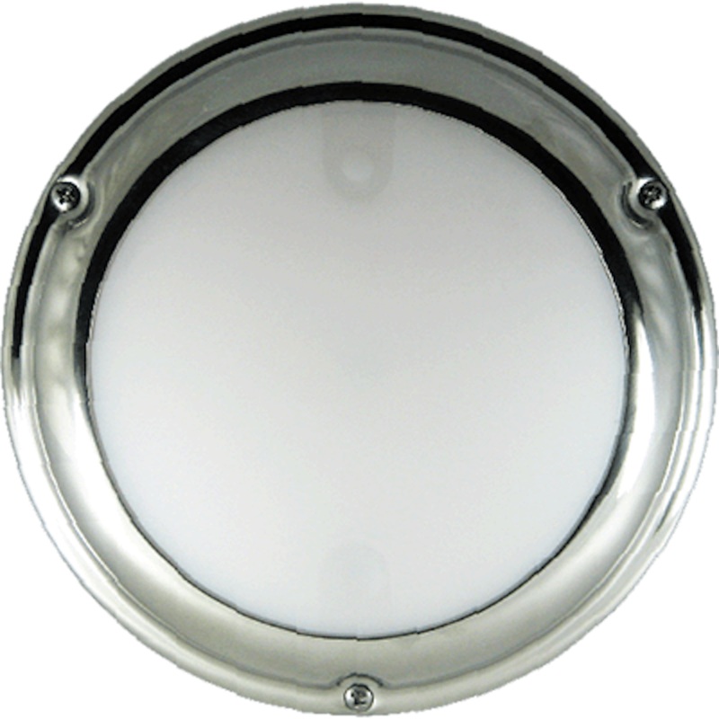 Lumitec TouchDome - Dome Light - Polished SS Finish - 2-Color White/Red Dimming