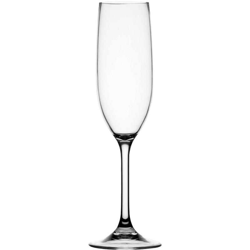 Marine Business Non-Slip Flute Glass Party - CLEAR TRITAN - Set of 6