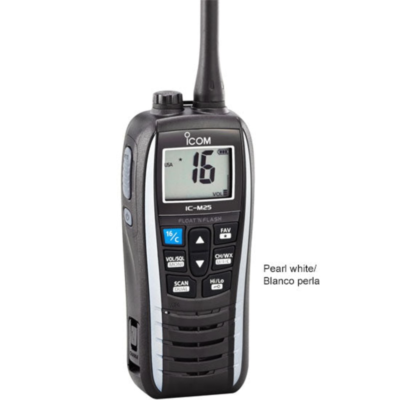 Icom M25 Handheld Floating VHF Marine Radio - Pearl White