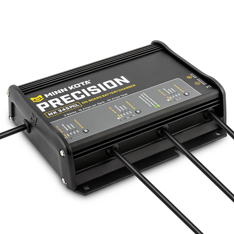 Minn Kota On-Board Precision Charger MK-345 PCL 3 Bank x 15 AMP LI Optimized Charger