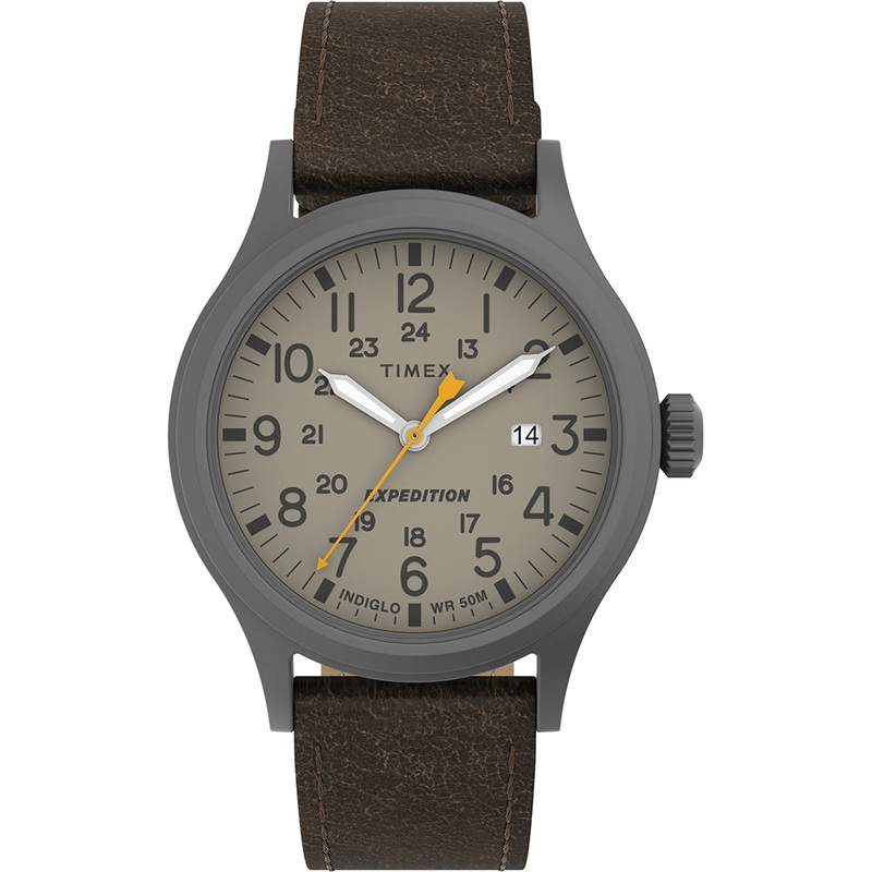 Timex Expedition Scout - Khaki Dial - Brown Leather Strap