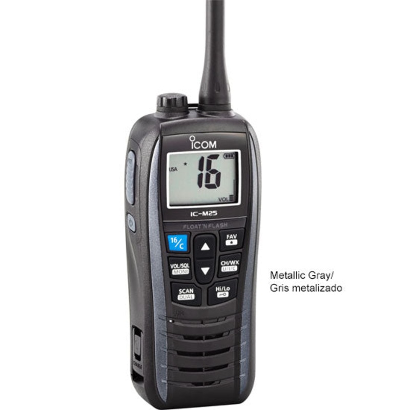 Icom M25 Handheld Floating VHF Marine Radio - Metallic Gray