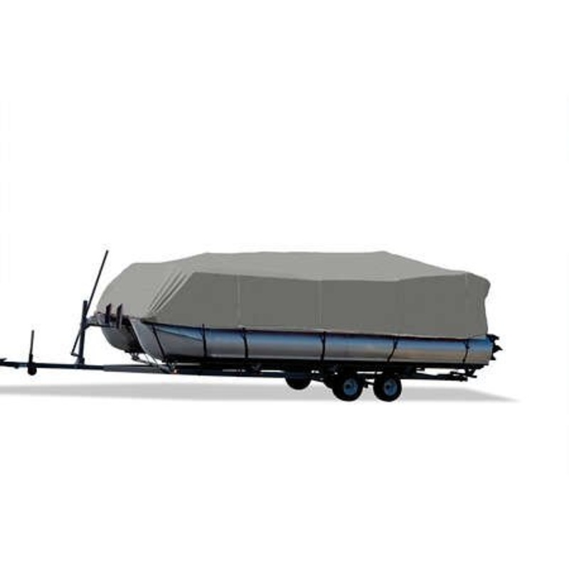 Carver Sun-DURA Styled-to-Fit Boat Cover f/20.5' Pontoons w/Bimini Top & Rails - Grey