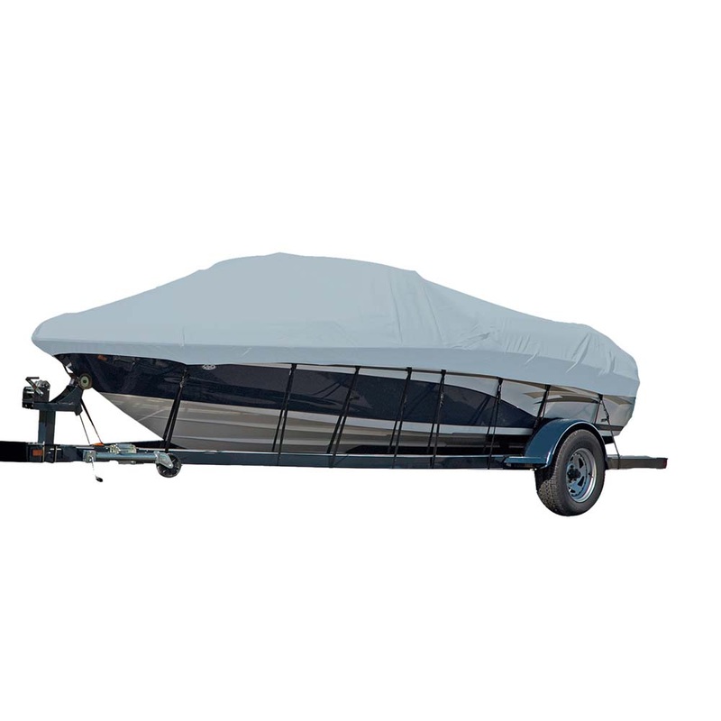 Carver Sun-DURA Styled-to-Fit Boat Cover f/24.5' Sterndrive V-Hull Runabout Boats (Including Eurostyle) w/Windshield & Hand/Bow Rails - Grey