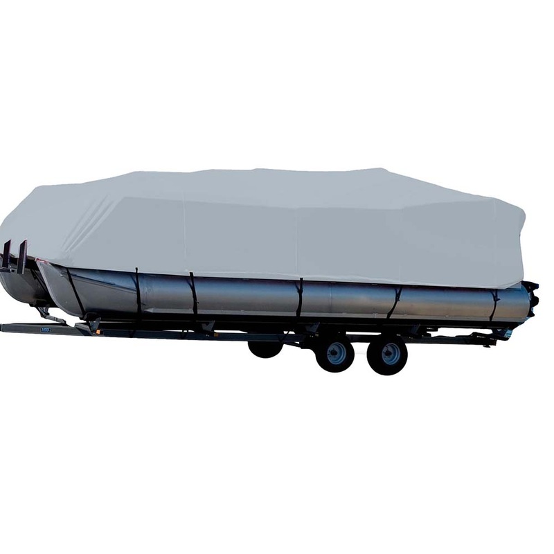 Carver Sun-DURA Styled-to-Fit Boat Cover f/26.5' Pontoons w/Bimini Top & Partial Rails - Grey