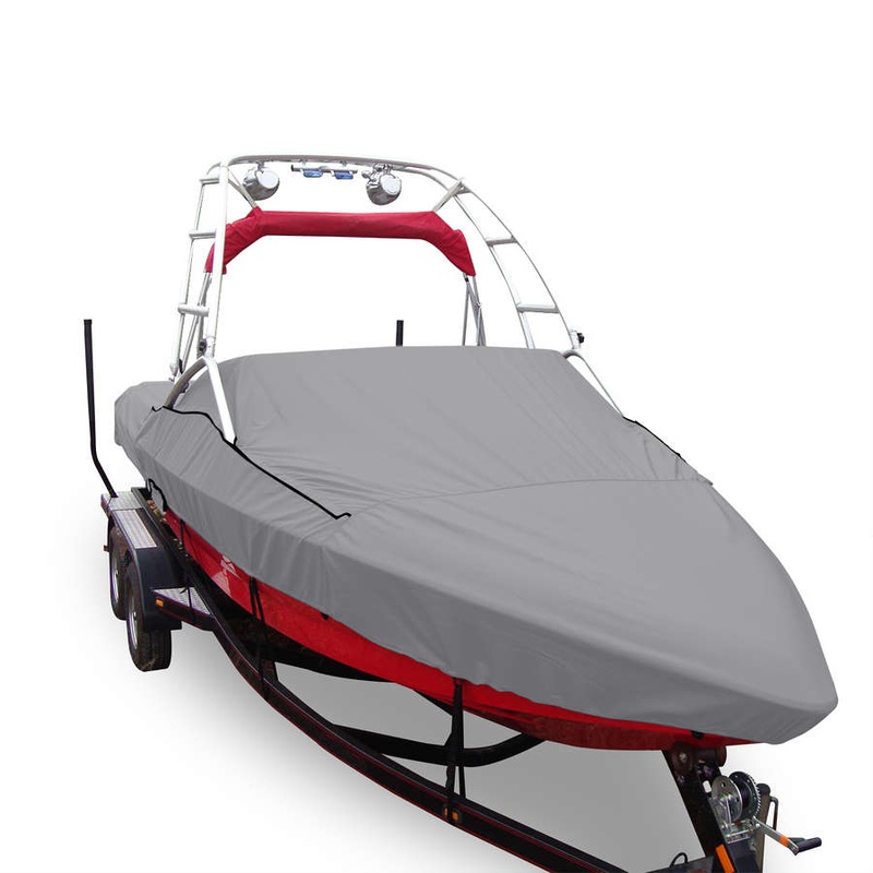 Carver Sun-DURA Specialty Boat Cover f/21.5' Sterndrive V-Hull Runabouts w/Tower - Grey