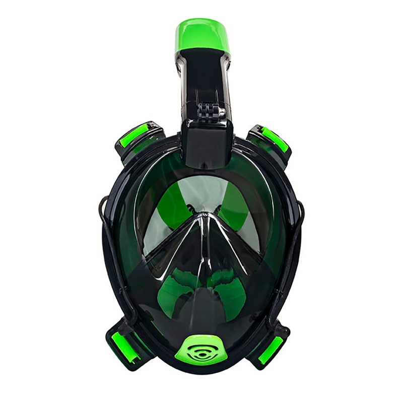 Aqua Leisure Frontier Full-Face Snorkeling Mask - Adult Sizing - Eye to Chin > 4.5"