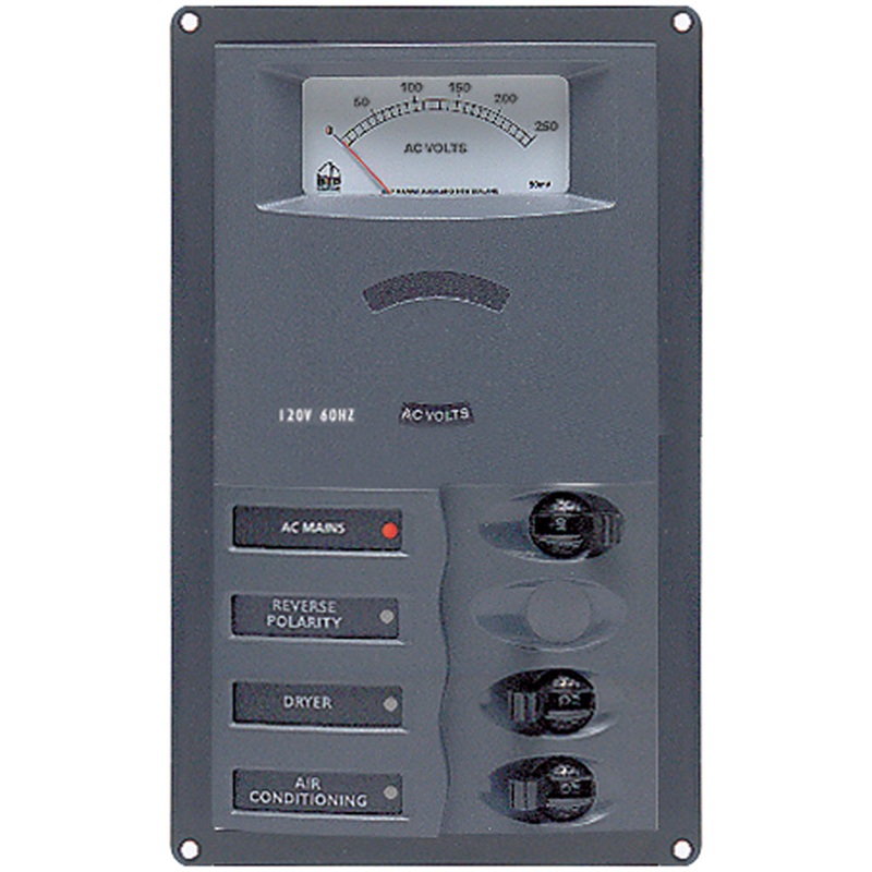 BEP AC Circuit Breaker Panel w/Analog Meters, 2SP 1DP AC230V