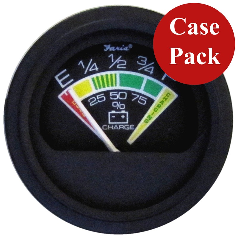 Faria Heavy-Duty 2" Battery Condition Indicator - 12 VDC - Black *Bulk Case of 24*