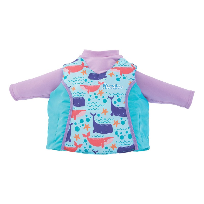 Puddle Jumper Kids 2-in-1 Life Jacket & Rash Guard - Whales - 33-55lbs