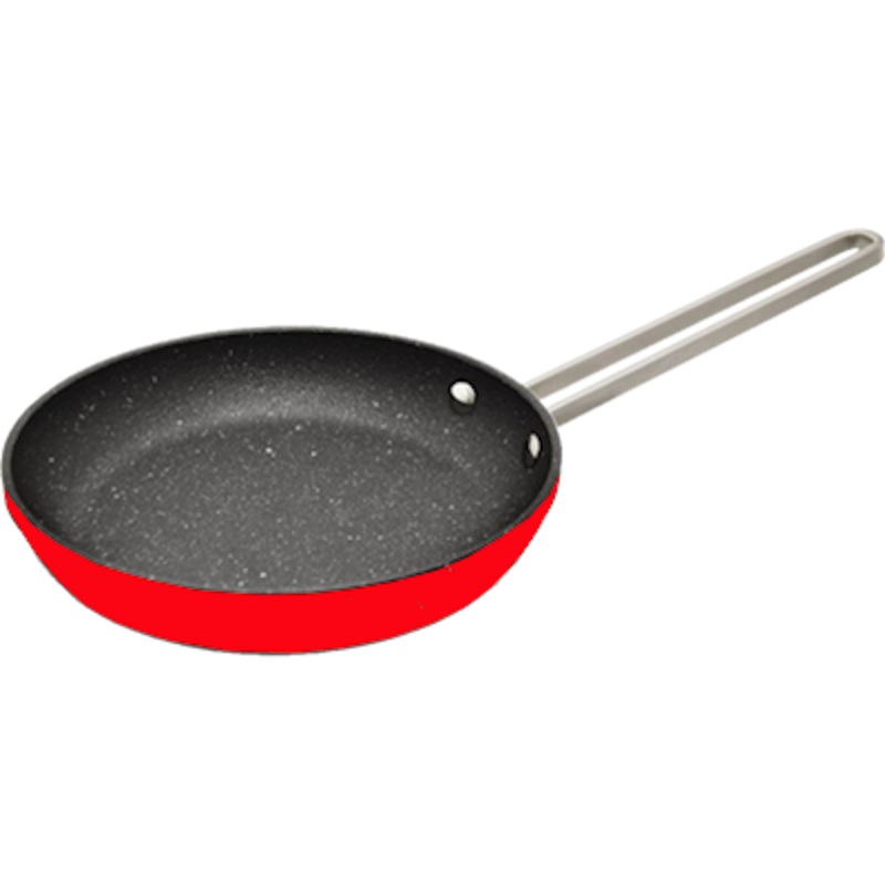 The Rock 6.5 Fry Pan w/ SS Handle, Red