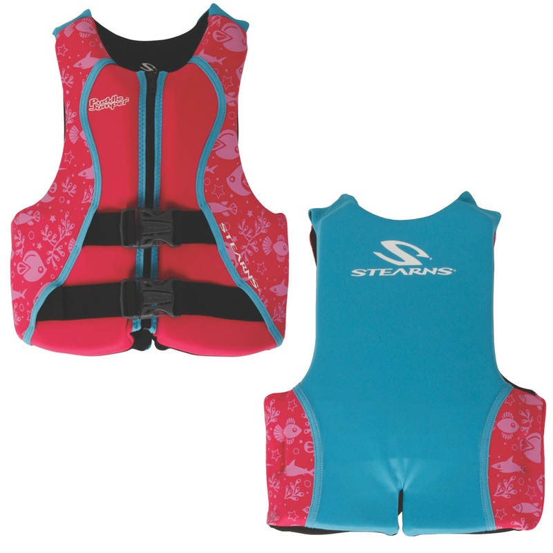 Puddle Jumper Hydroprene Life Vest Youth - Teal/Pink - 50-90lbs