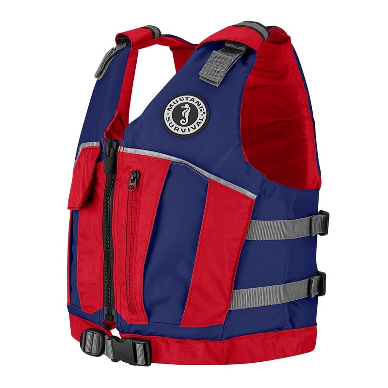 Mustang Youth Reflex Foam Vest - Navy/Red - 55-88lbs