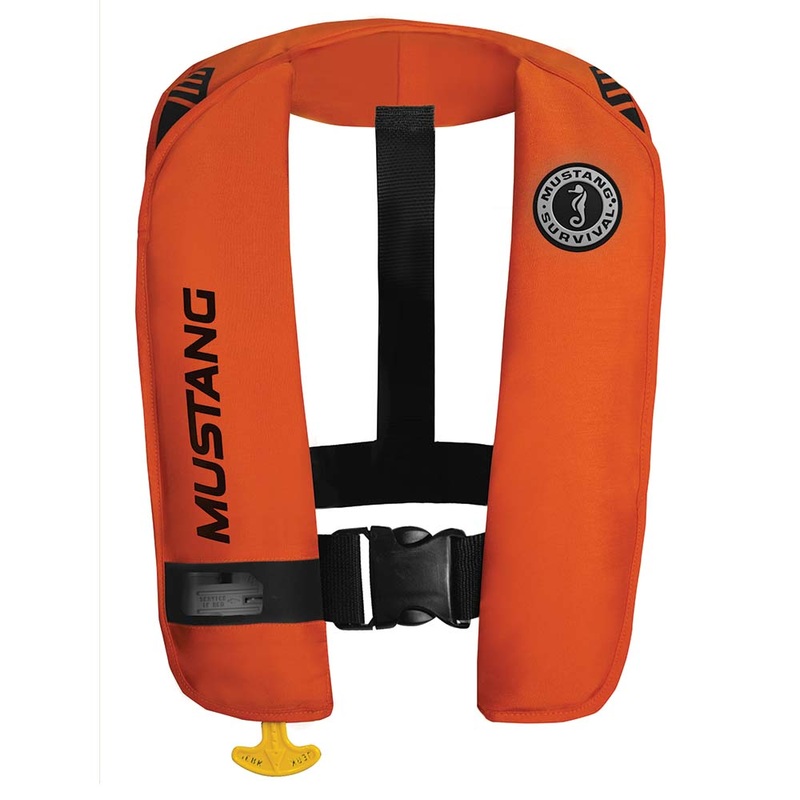 Mustang MIT 100 Inflatable Automatic PFD w/Reflective Tape - Orange/Black
