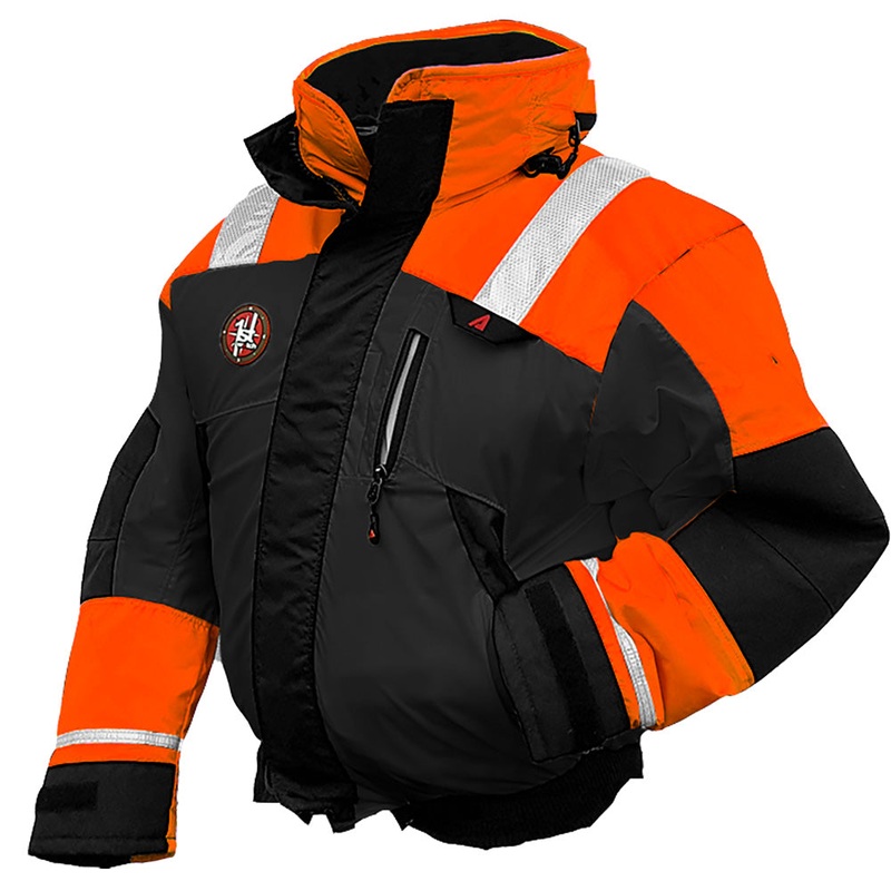 First Watch AB-1100 Flotation Bomber Jacket - Orange/Black - Large