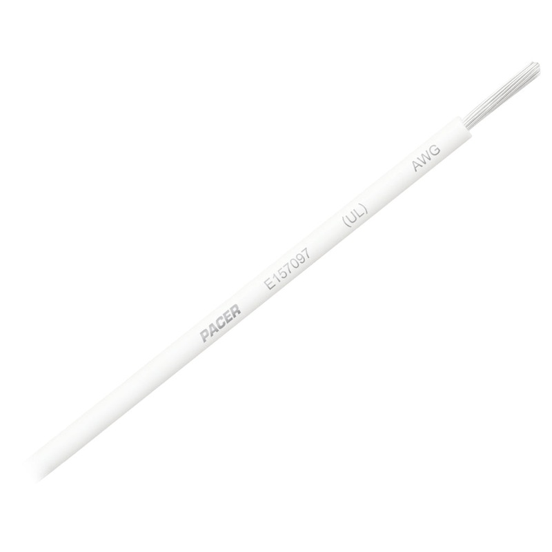 Pacer White 14 AWG Primary Wire - 18'