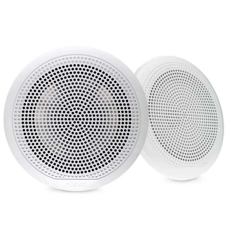 FUSION EL-F651W EL Series Full Range Shallow Mount Marine White Speakers - 6.5" w/ LED Lights
