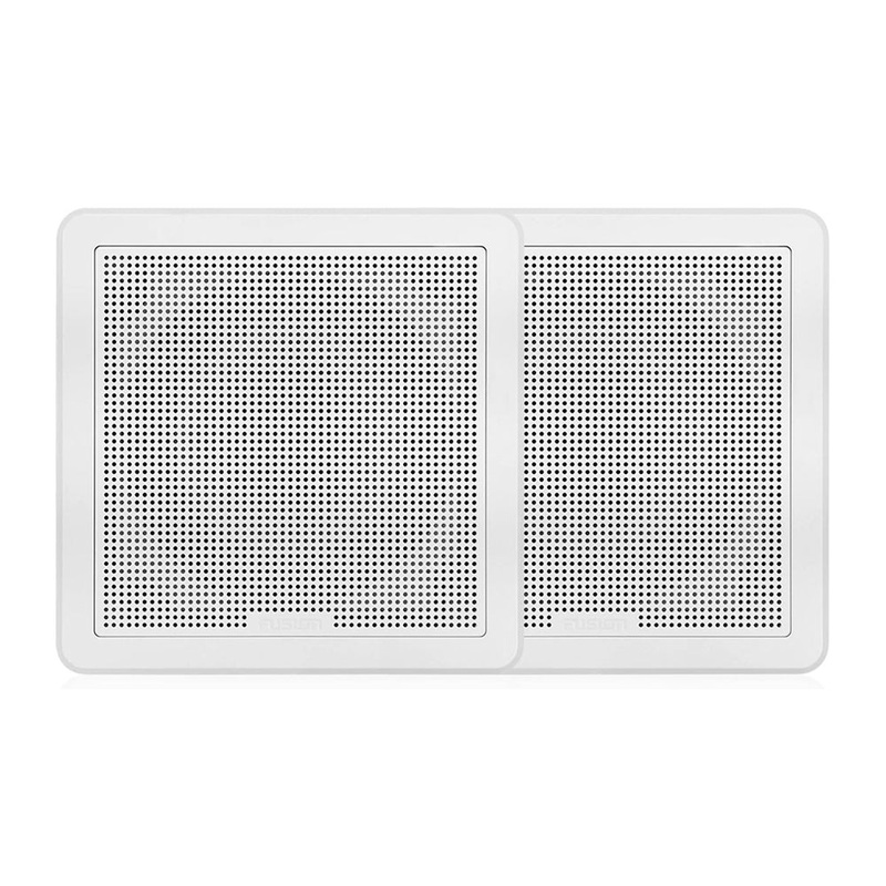 FUSION FM-65SW FM Series 6.5" 120 Flush Mount Square Marine Speakers - White Grill - 120W