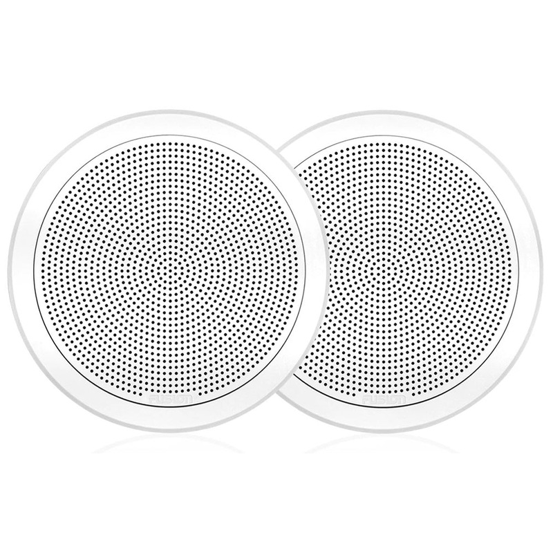 FUSION FM-F77RW FM Series 7.7" Flush Mount Round Marine Speakers - White Grill - 200W