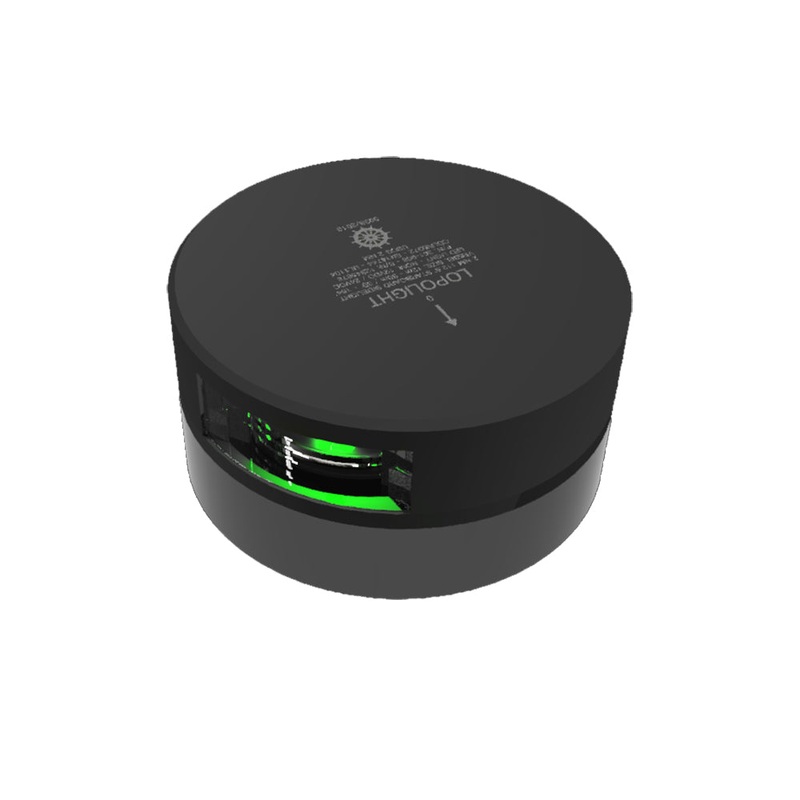 Lopolight 112.5 Green Starboard Sidelight - 2nm - Black Housing - Single - Horizontal Mount