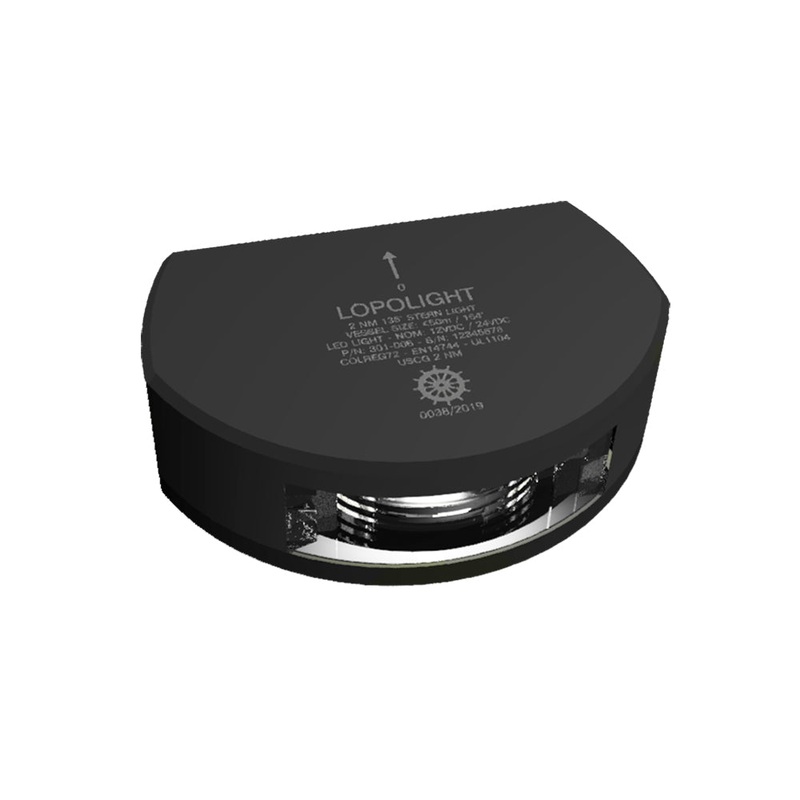 Lopolight 135 Stern Light - 2nm - Black Housing - Single - Vertical Mount
