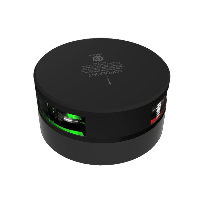 Lopolight Combined Starboard & Port Sidelight - Single - 2nm - Black Housing - Horizontal Mount