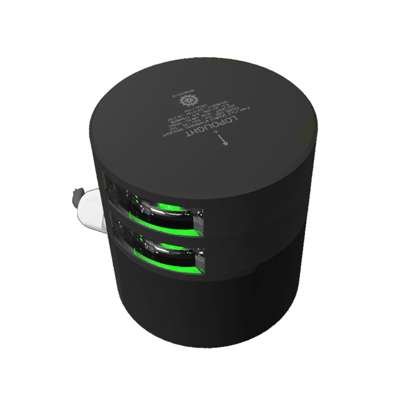 Lopolight Double Green Starboard Sidelight - 2nm - Black Housing - Horizontal Mount