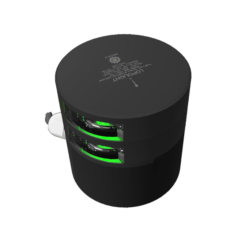 Lopolight Double Green Starboard Sidelight - 3nm - Black Housing - Horizontal Mount