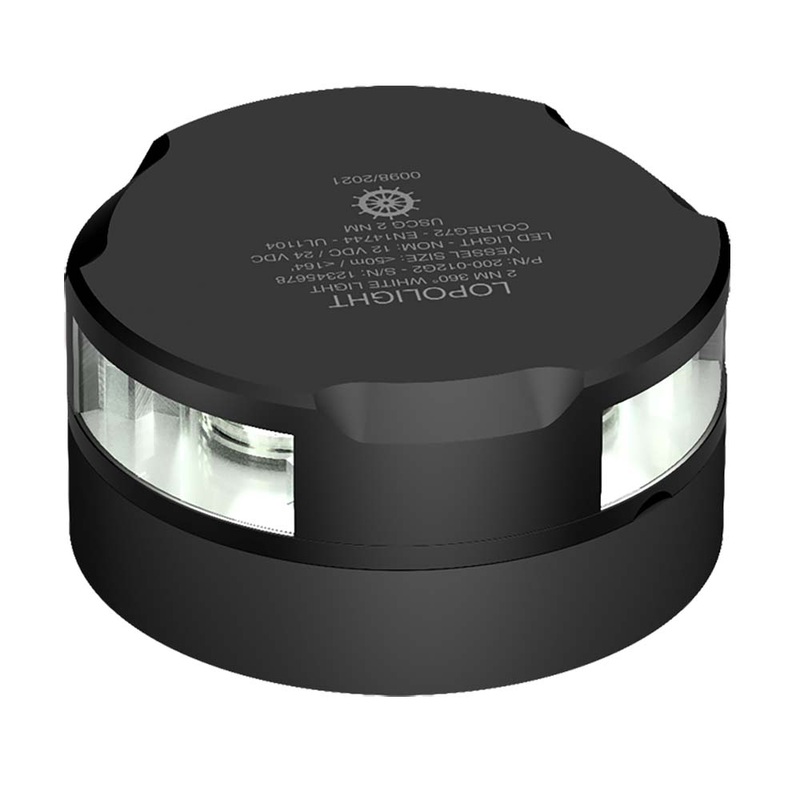 Lopolight 360 Anchor Light & Strobe - 2nm - 0.7M Cable - K-Lock PE Base - White w/Black Housing