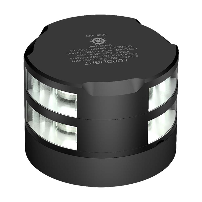 Lopolight 360 Double Stack Anchor Light - 2nm - 0.7M Cable - Black Housing