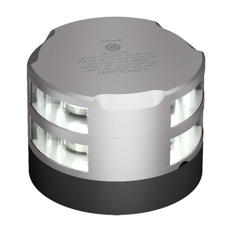Lopolight 360 Double Stack Anchor Light - 2nm - Round Housing - 0.7M Cable