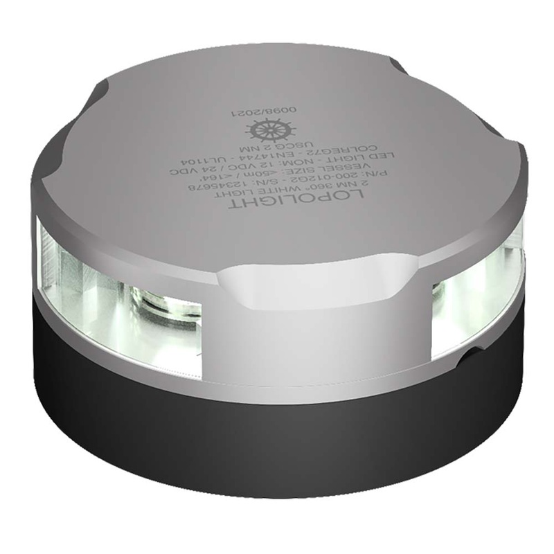 Lopolight 360 White Anchor Light - 2nm f/Vessels Up To 164'(50M) - 0.7M Cable - Round Housing - Horizontal Mounting