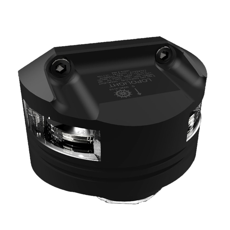 Lopolight Masthead Light w/6W Decklight 3nm - 15M Cable - Black Housing