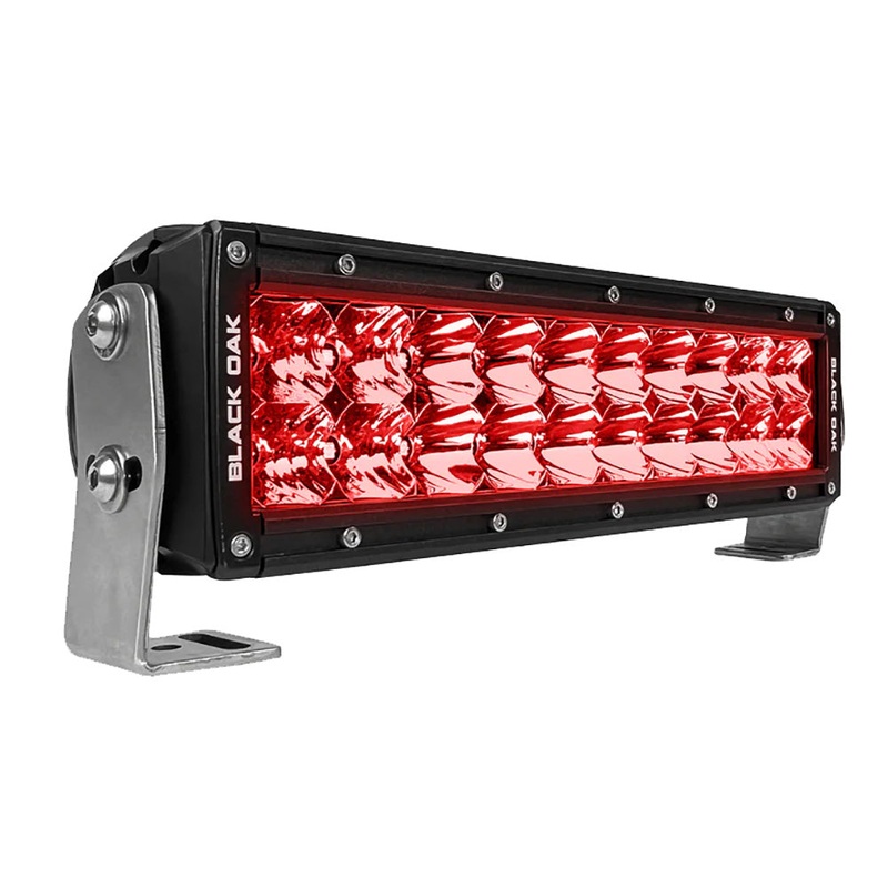 Black Oak Double Row Combo Red Predator Hunting 10" Light Bar - Black