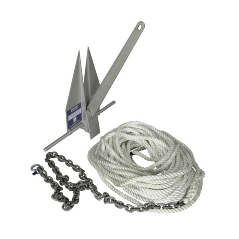 Lewmar 7LB LFX Anchoring Kit with 10' G4 1/4 Chain 150' 1/2 8-Plait Line