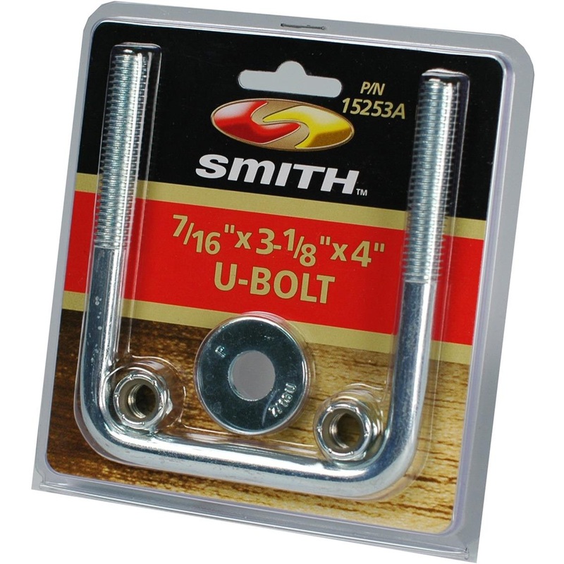 C.E. Smith Zinc U-Bolt 7/16"-14 X 3-1/8" X 4" w/Washers & Nuts - Square