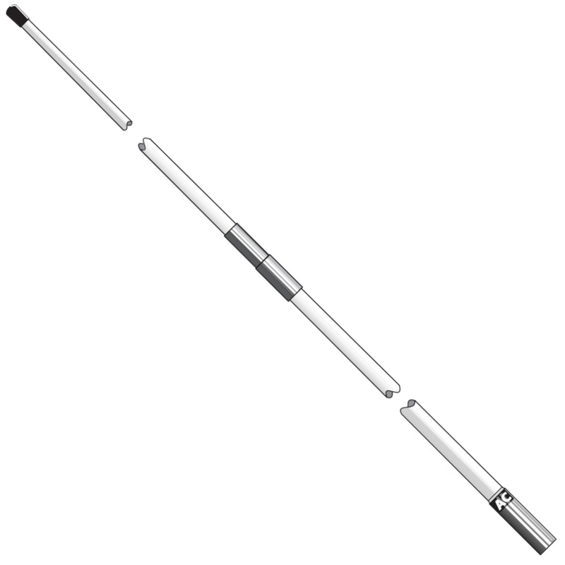 AC Antennas PD55-5 - 2PC HD Omnidirectional Fiberglass, 1" 14TPI Ferrule, Includes 6m Cable